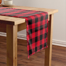 Red Lumberjack Plaid Custom 14" X 72" Table Runner