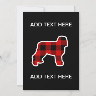 Red Lumberjack Plaid Newfypoo Dog Holiday Card