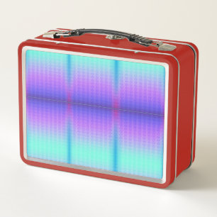 Red lunchbox featuring a colourful