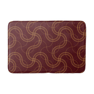 Red Luxurious Wavy Stripes Pattern Bath Mat