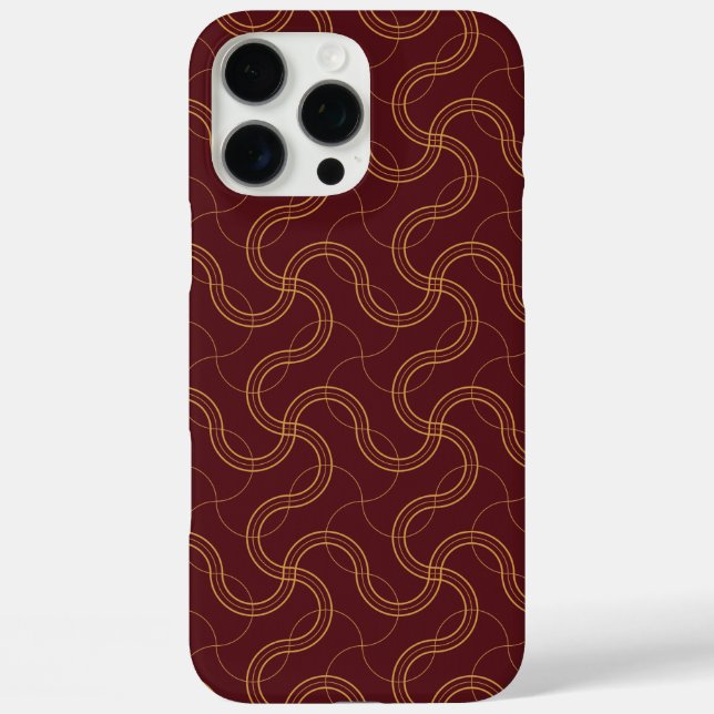 Red Luxurious Wavy Stripes Pattern Case-Mate iPhone Case (Back)