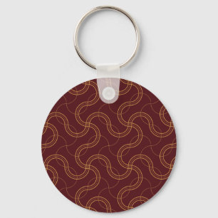 Red Luxurious Wavy Stripes Pattern Keychain