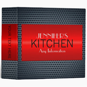 Red Luxury Kitchen Stainless Steel Metal Look Binder