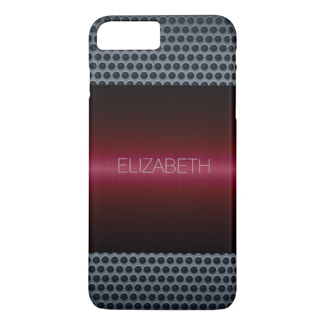Red Luxury Stainless Steel Metal Look Case-Mate iPhone Case (Back)