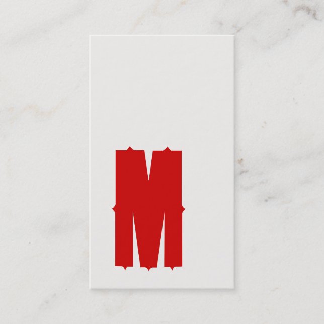 Red M Retro Typography Business Card (Front)