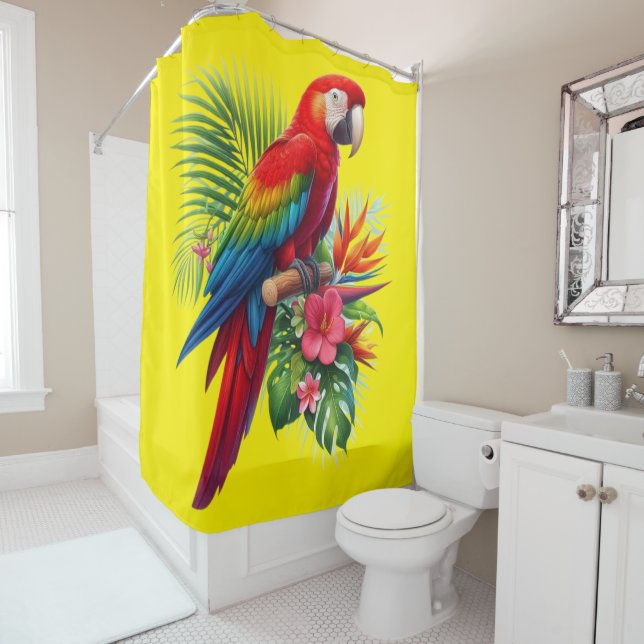 Red macaw tropical floral (In Situ)