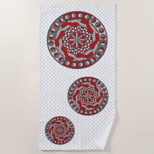 Red Machinery Beach Towel