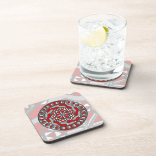 Red Machinery Square Coaster