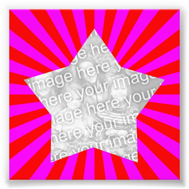 Red Magenta Starburst Frame Photo (Devant)