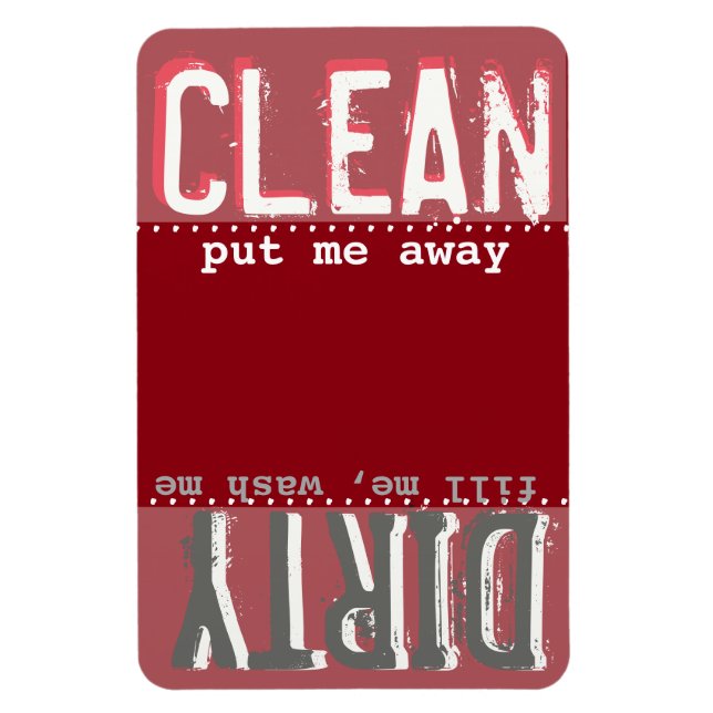 Red Magnet for Dishwasher - Clean/Dirty Magnet (Vertical)