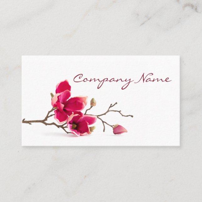 Red Magnolia Blossom Beauty Spa Relaxiation Business Card (Front)