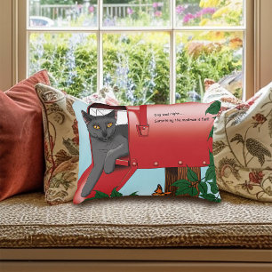 Red Mail Box Cat Accent Pillow