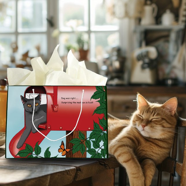 Red Mail Box Cat Large Gift Bag (Creator Uploaded)