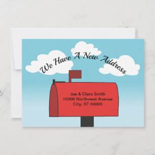 Red Mailbox Change of Address 4x6 Flat Note Card