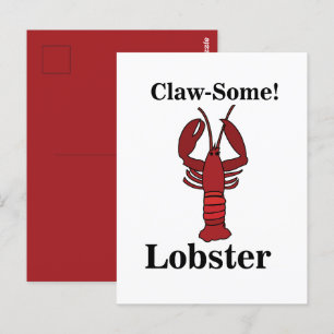 Red Maine Lobster Seafood Postcard