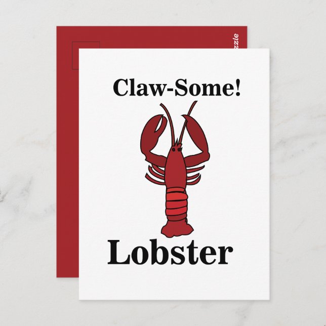 Red Maine Lobster Seafood Postcard (Front/Back)