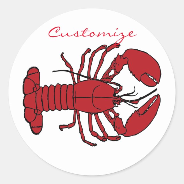 Red Maine Lobster Thunder_Cove Classic Round Sticker (Front)