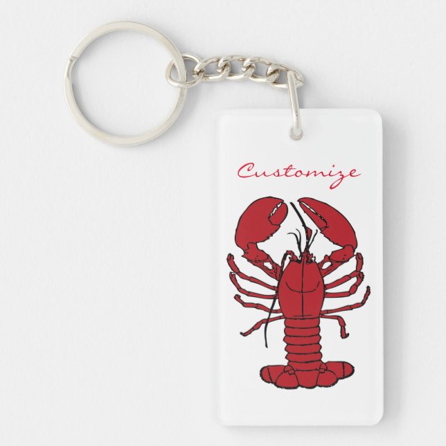 Red Maine Lobster Thunder_Cove Keychain (Front)