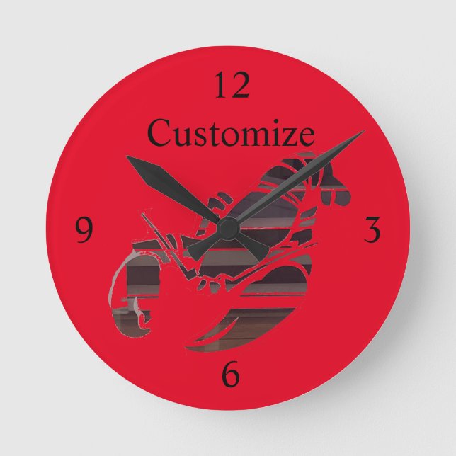 Red Maine Lobsters Thunder_Cove Beverage Coaster B Round Clock (Front)