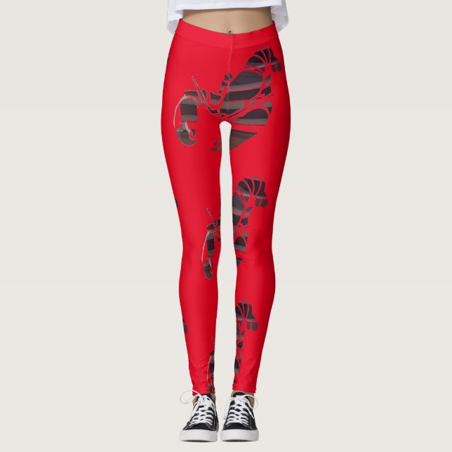 Red Maine Lobsters Thunder_Cove   Leggings (Front)