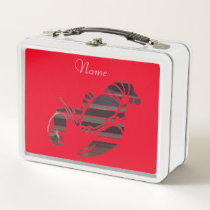 Red Maine Lobsters Thunder_Cove  Metal Lunch Box