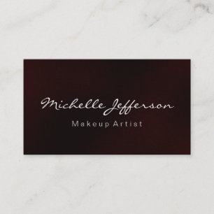 Red Makeup Artist Script Profession Business Card