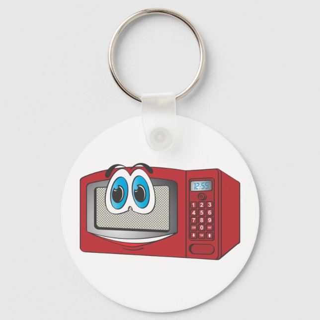 Red Male Microwave Cartoon Keychain (Front)