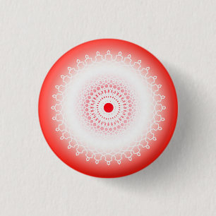 Red Mandala 1 Inch Round Button