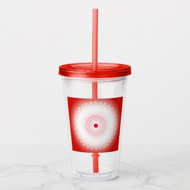 Red Mandala Acrylic Tumbler (Front)