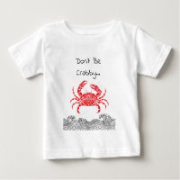 Red Mandala Crab and Waves T-Shirt