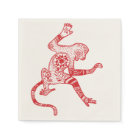 Red Mandala Fire Monkey Cocktail Paper Napkins