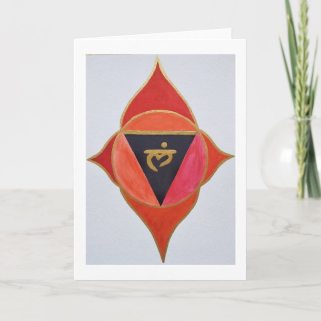 Red mandala holiday card (Front)