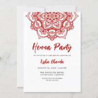 Red Mandala Mehndi Henna Party