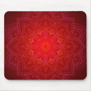 Red Mandala Mouse Pad