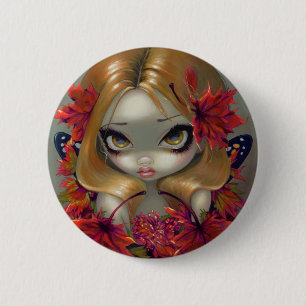 "Red Maple Fairy" Button