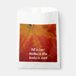 Red Maple Leaf Abstract Autumn Nature Photography Favour Bag