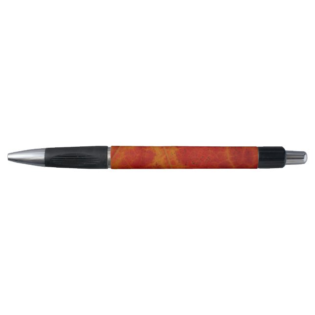 Red Maple Leaf Abstract Autumn Nature Photography Pen (Front)
