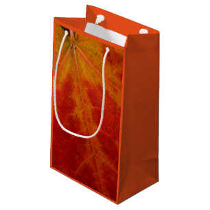 Red Maple Leaf Abstract Autumn Nature Photography Small Gift Bag