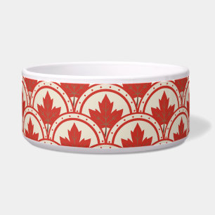 Red Maple Leaf Art Deco Design