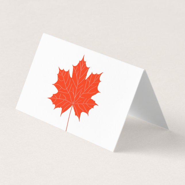 Red maple leaf business card (Front)