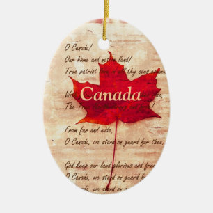 Red maple leaf - Canada Ceramic Ornament