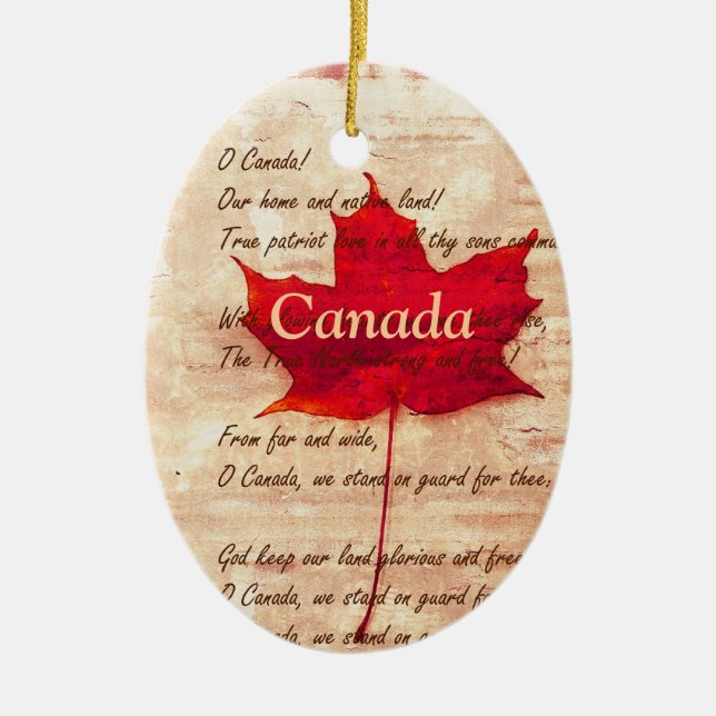 Red maple leaf  -  Canada Ceramic Ornament (Front)
