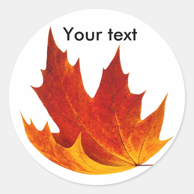 Red maple leaf classic round sticker (Front)
