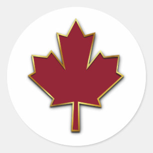 Red Maple Leaf Classic Round Sticker
