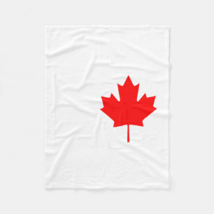 Red Maple Leaf Flag of Canada Cool Canadian Flags Fleece Blanket