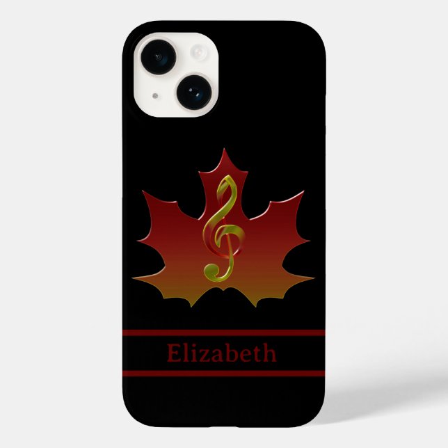 Red Maple Leaf in Fall Colour Harmony Name Case-Mate iPhone Case (Back)