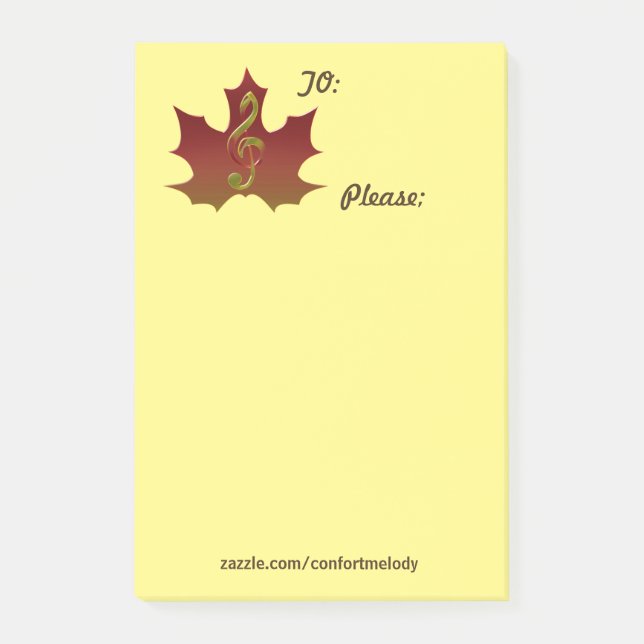 Red Maple Leaf in Fall Colour Harmony Post-it Notes (Front)