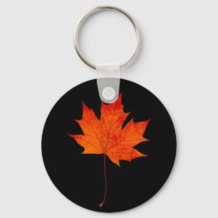 Red maple leaf keychain