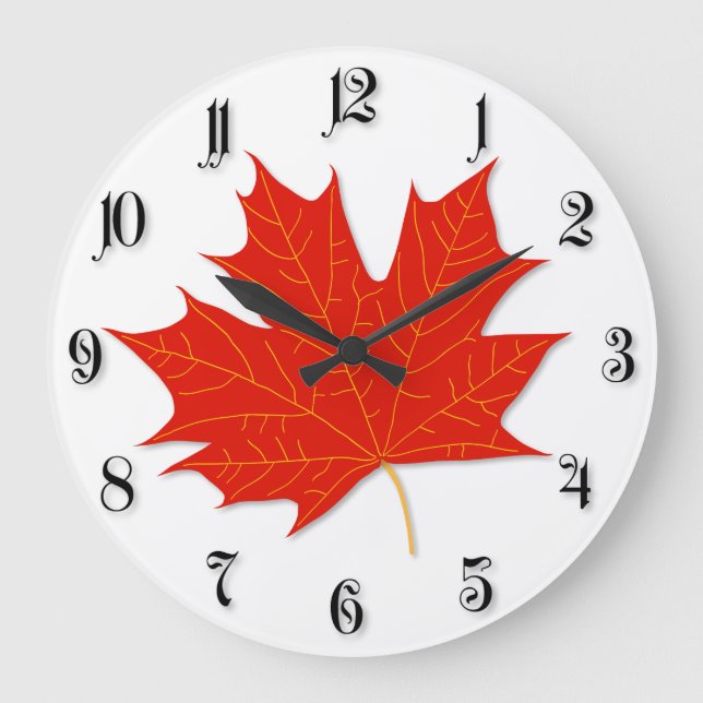 Red maple leaf large clock (Front)