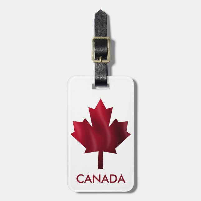 Red Maple Leaf Luggage Tag (Front Vertical)